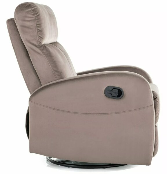 Olimp Velvet Kényelmi Fotel Bársony Cappuccino Forgatható Relax