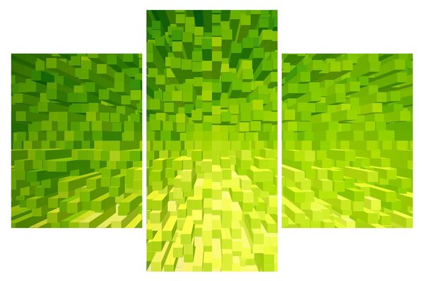 Sárgászöld kockák képe (90x60 cm)