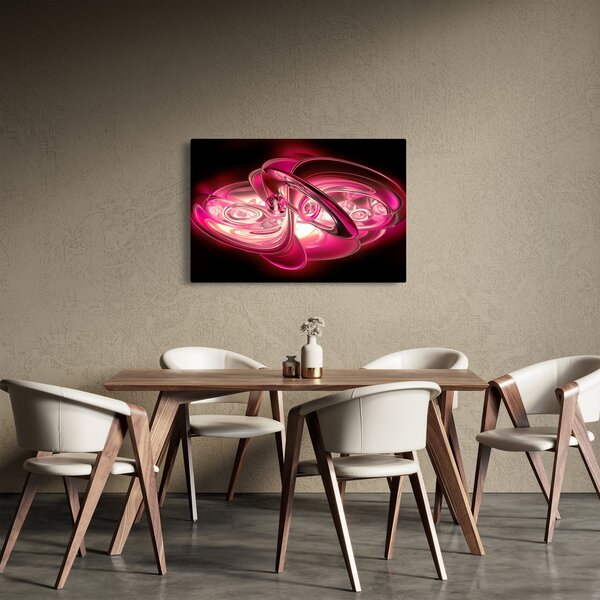 Rózsaszín fraktálos kép (90x60 cm)