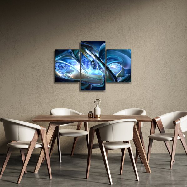 Kék fraktálos kép (90x60 cm)
