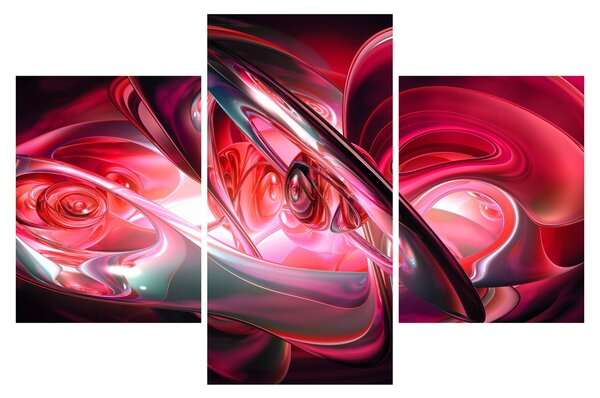 Piros fraktálos kép (90x60 cm)