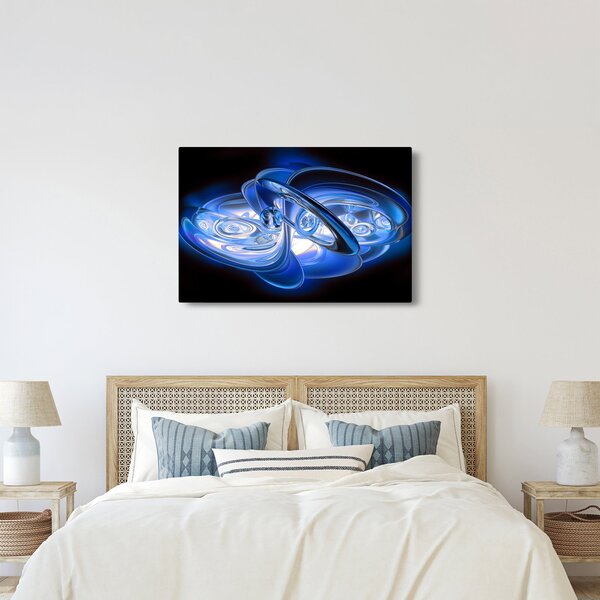 Kék absztrakt kép (90x60 cm)