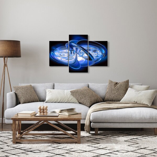 Kék absztrakt kép (90x60 cm)