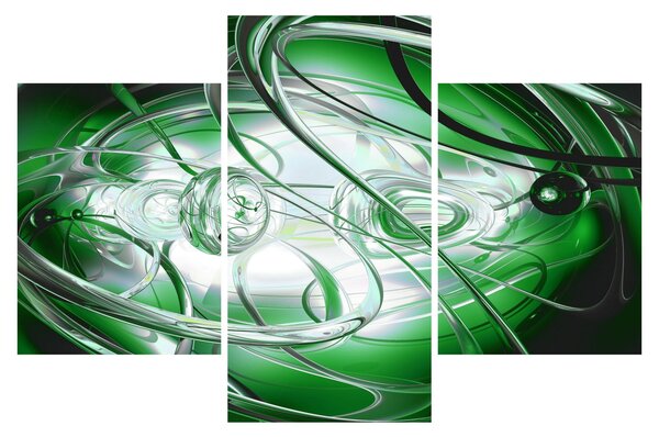 Zöld absztrakt kép (90x60 cm)