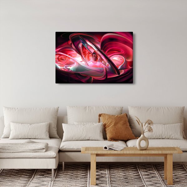 Piros fraktálos kép (90x60 cm)