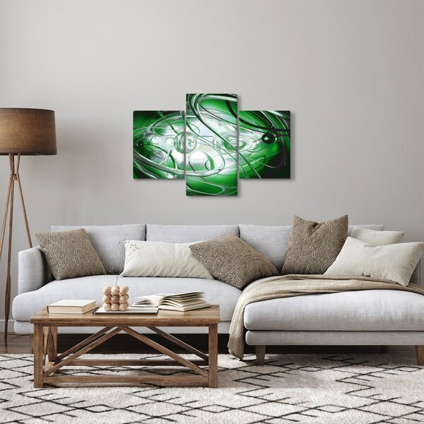 Zöld absztrakt kép (90x60 cm)