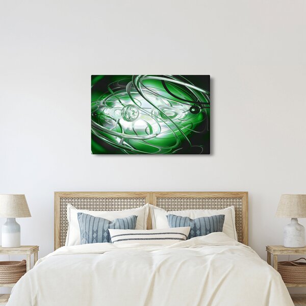 Zöld absztrakt kép (90x60 cm)