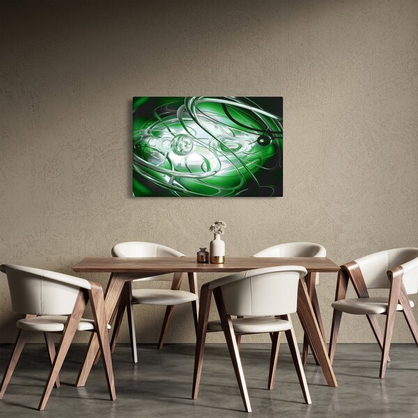 Zöld absztrakt kép (90x60 cm)