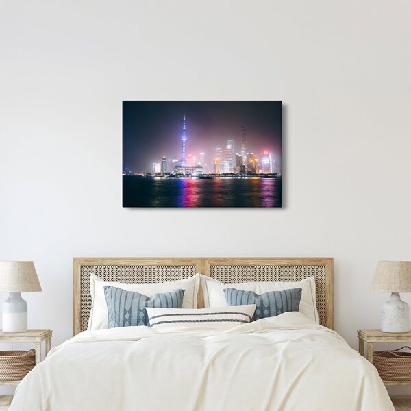 Éjszakai Shanghai képe (90x60 cm)