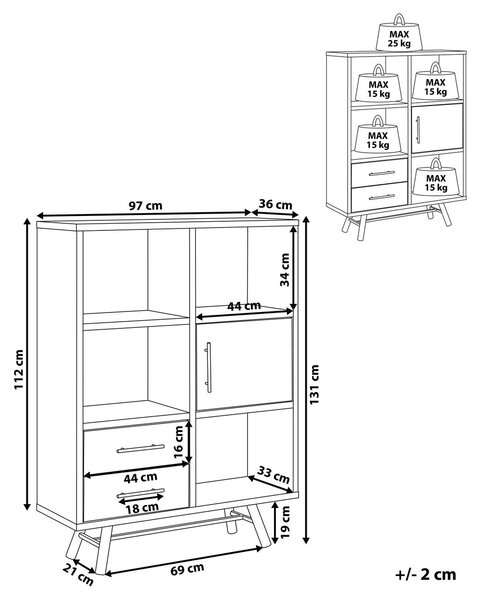 Polcrendszer ATLANTA 131 cm Barna