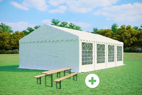 Partysátor 5x8 m STANDARD SZETT – sátor + sörsütő szettek szín fehér