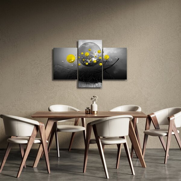 Kép- sárga absztrakt gömbök (90x60 cm)