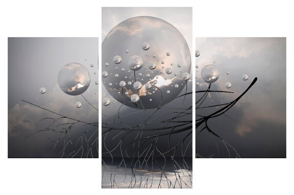 Absztrakt gömbök képe (90x60 cm)