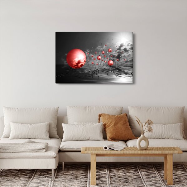 Piros gömbök képe (90x60 cm)