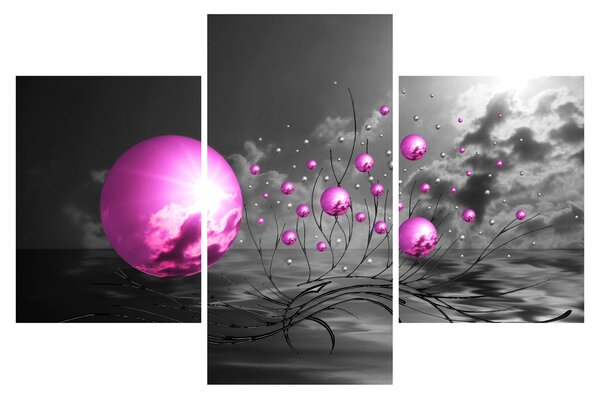 Rózsaszín gömbök képe (90x60 cm)