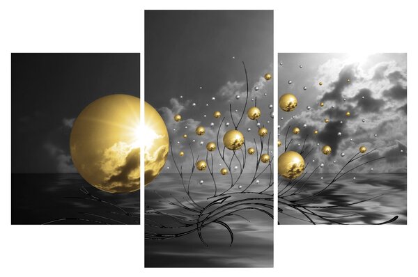 Okker gömbök képe (90x60 cm)