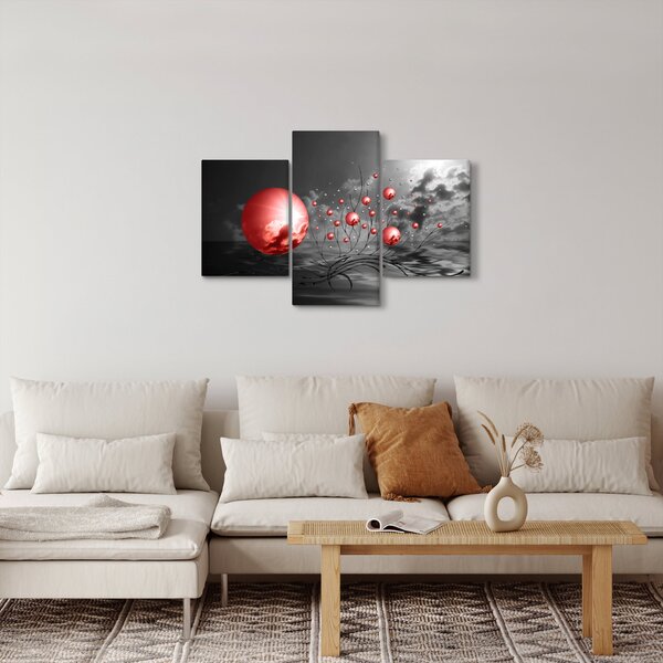 Piros gömbök képe (90x60 cm)