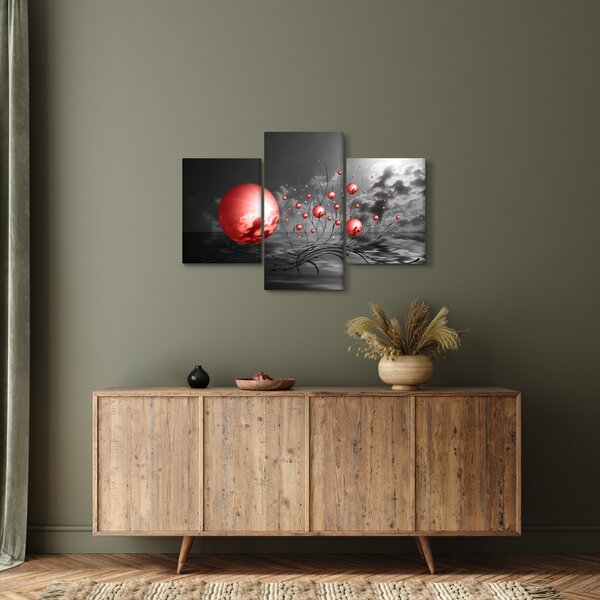 Piros gömbök képe (90x60 cm)
