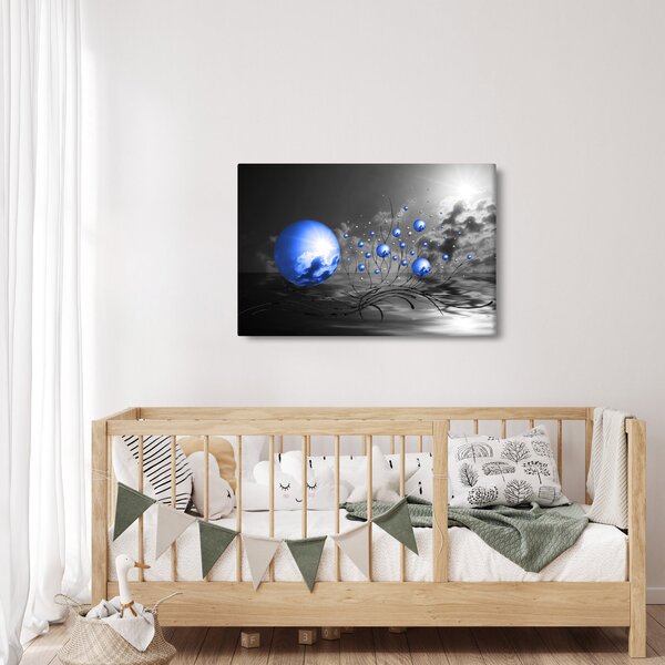 Világoskék gömbök képe (90x60 cm)