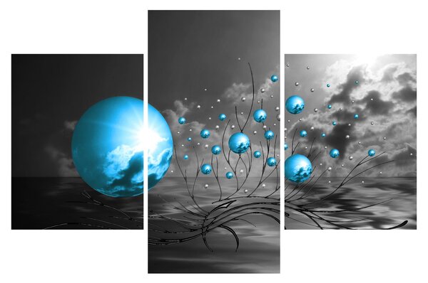 Sötétkék gömbök képe (90x60 cm)
