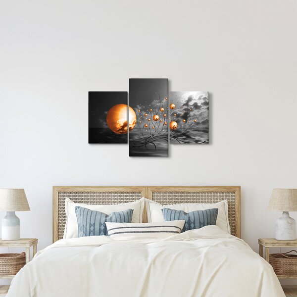 Narancssárga absztrakt gömbök képe (90x60 cm)