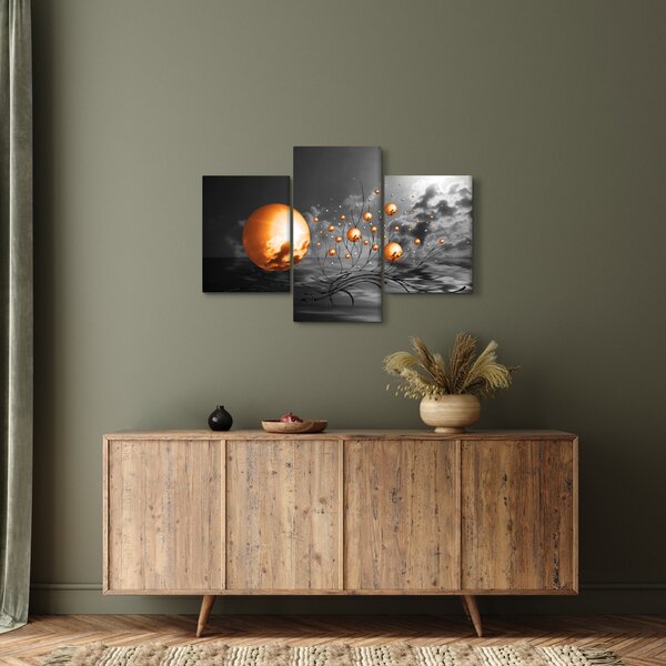Narancssárga absztrakt gömbök képe (90x60 cm)