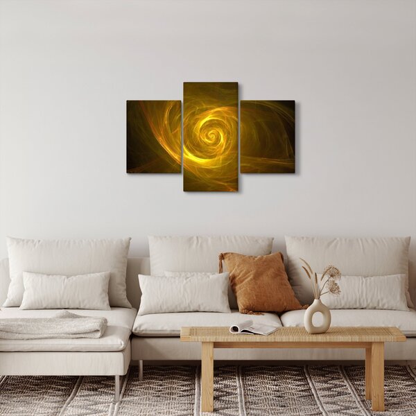 Absztrakt sárga spirál képe (90x60 cm)