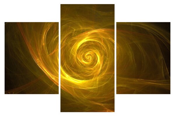 Absztrakt sárga spirál képe (90x60 cm)