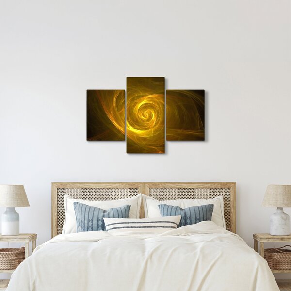 Absztrakt sárga spirál képe (90x60 cm)