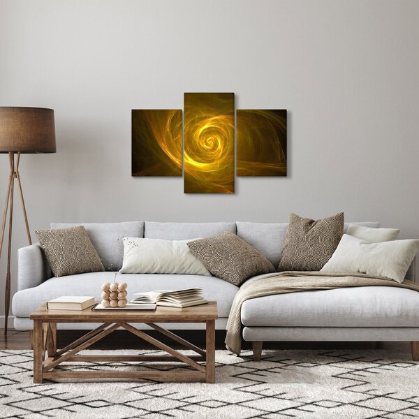 Absztrakt sárga spirál képe (90x60 cm)