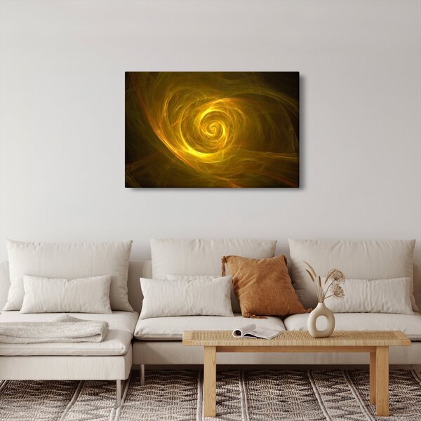Absztrakt sárga spirál képe (90x60 cm)
