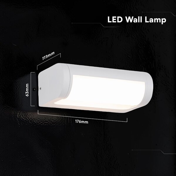 V-TAC CREE SMD LED kültéri, forgatható 10W fali lámpa, fehér házzal, meleg fehér - SKU 243426