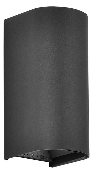 V-TAC kültéri, kétirányú félkör 10W fekete fali LED lámpa, CCT - SKU 24349