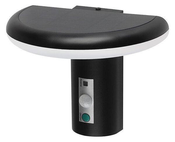 V-TAC 2W napelemes LED fali lámpa PIR szenzorral, IP54, meleg fehér - SKU 24365