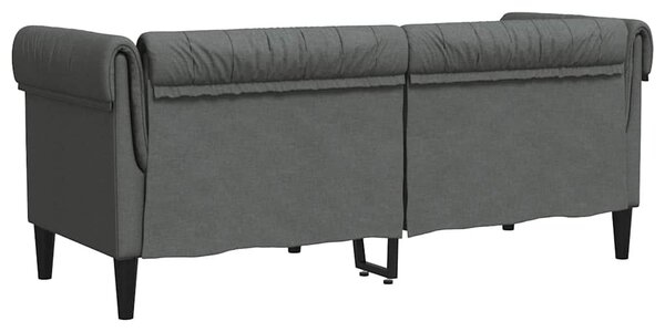 Sötétszürke 2 személyes szövet Chesterfield kanapé