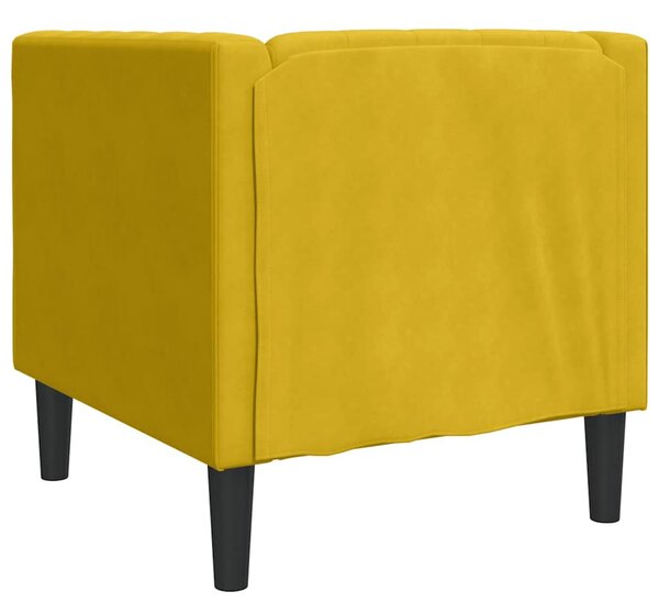 Sárga bársony Chesterfield kanapéfotel