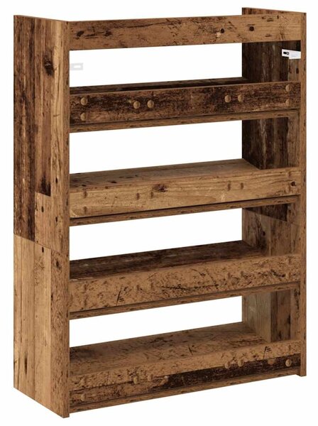 Antik fa szerelt fa cipőtartó 60x25x81 cm