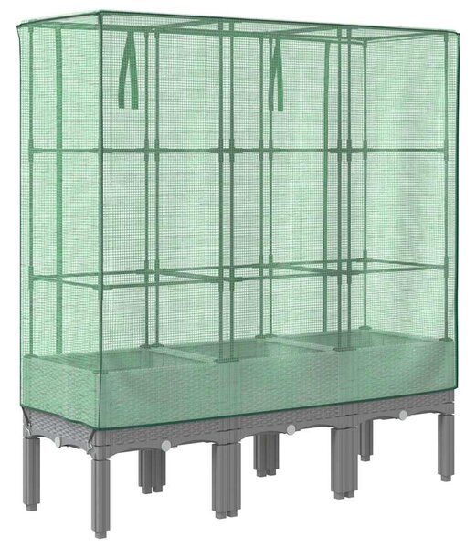 Rattan megjelenésű magaságyás melegháztakaróval 120x40x140 cm