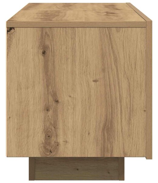 Kézműves tölgy színű szerelt fa TV-szekrény 100 x 35 x 40 cm