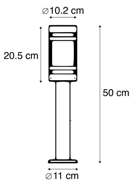 Okos kültéri lámpa fekete 50 cm IP44 Wifi-vel ST64 - Gleam