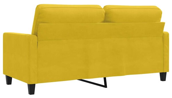 Kétszemélyes sárga bársony kanapé 140 cm