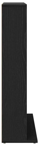Fekete tölgyszínű szerelt fa CD-szekrény 100x23x89,5 cm
