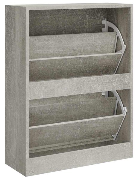 Betonszürke szerelt fa cipőszekrény 63x24x81 cm