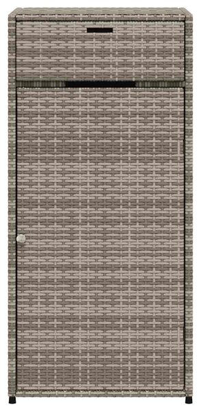 Szürke polyrattan kerti tárolószekrény 55 x 55 x 111 cm