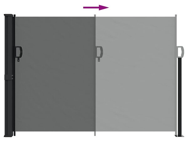 Antracitszürke behúzható oldalsó napellenző 140 x 500 cm