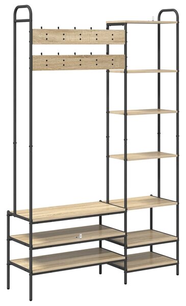VidaXL Kabátállvány cipőpaddal Sonoma Tölgy 120,5 x 34 x 190 cm