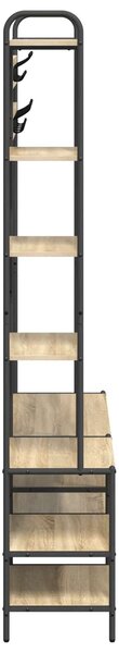 VidaXL Kabátállvány cipőpaddal Sonoma Tölgy 120,5 x 34 x 190 cm