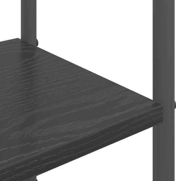 VidaXL Kabátállvány cipőpaddal Fekete Tölgy 120,5 x 34 x 190 cm