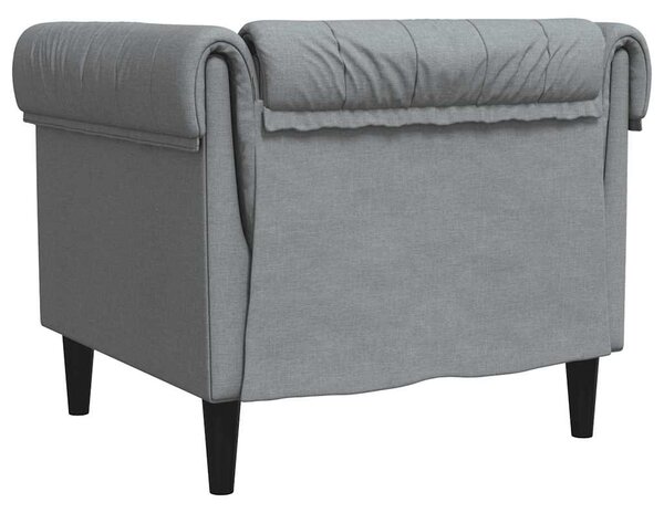 Világosszürke szövet Chesterfield kanapé