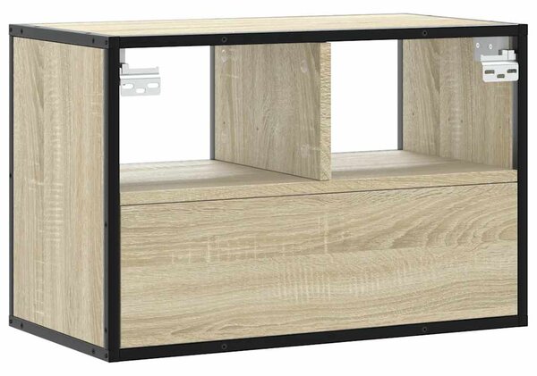 Sonoma tölgy színű szerelt fa és fém TV-szekrény 60x31x39,5 cm